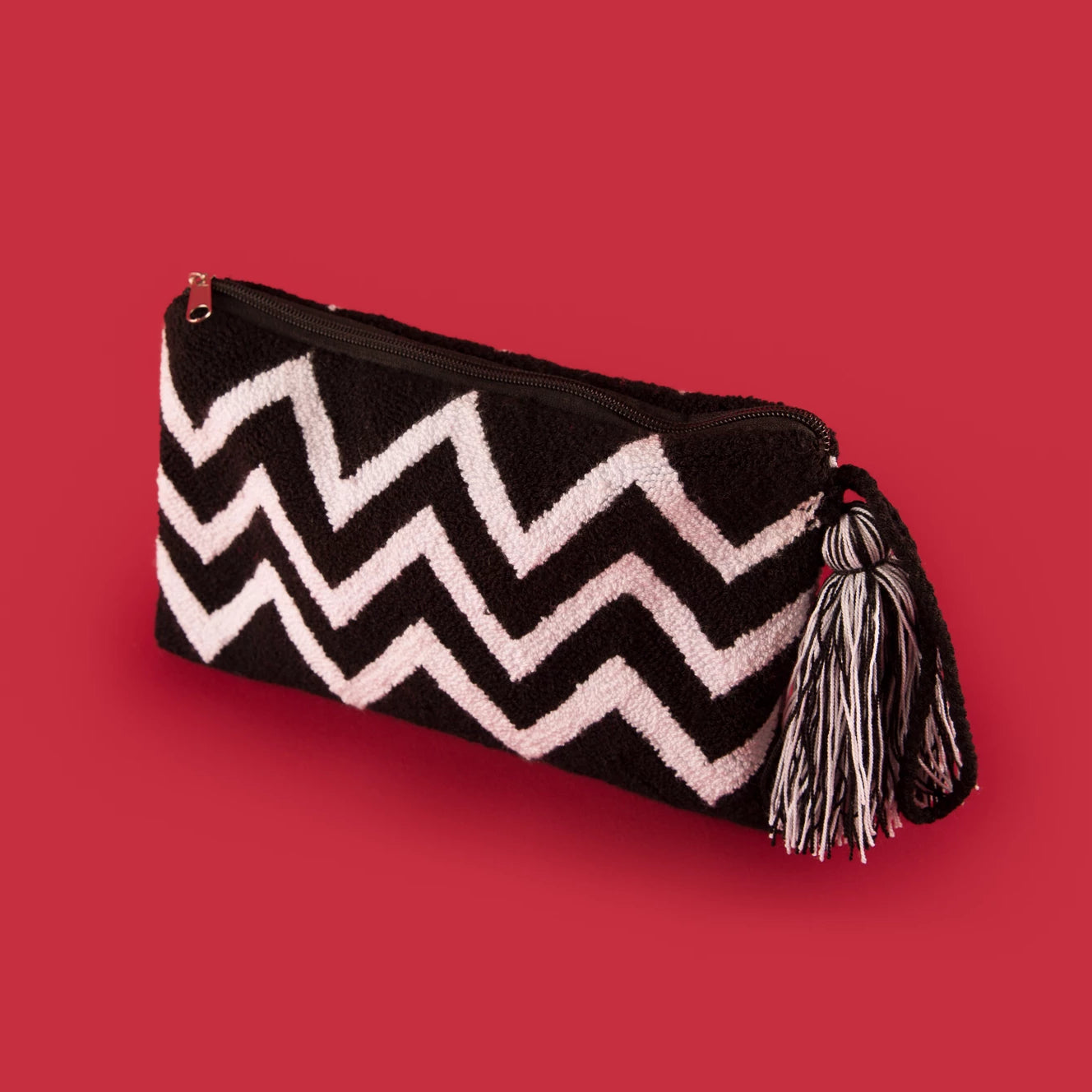 Large Black & White Clutch