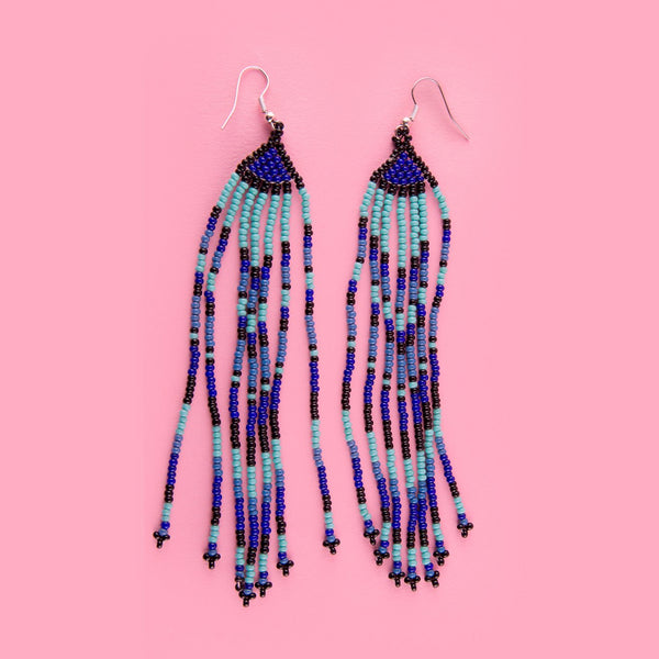 Blue long earrings