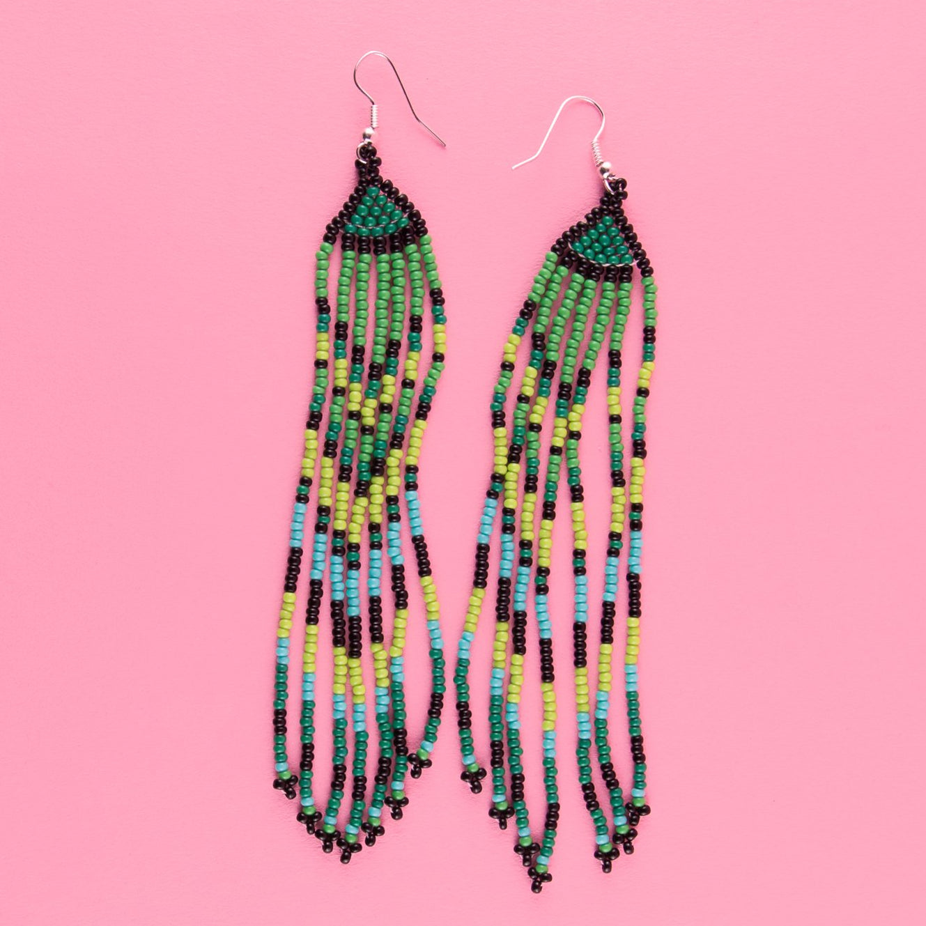 Green Long earrings