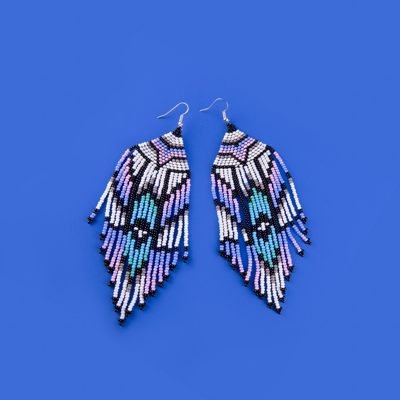 Feather Earrings Purple