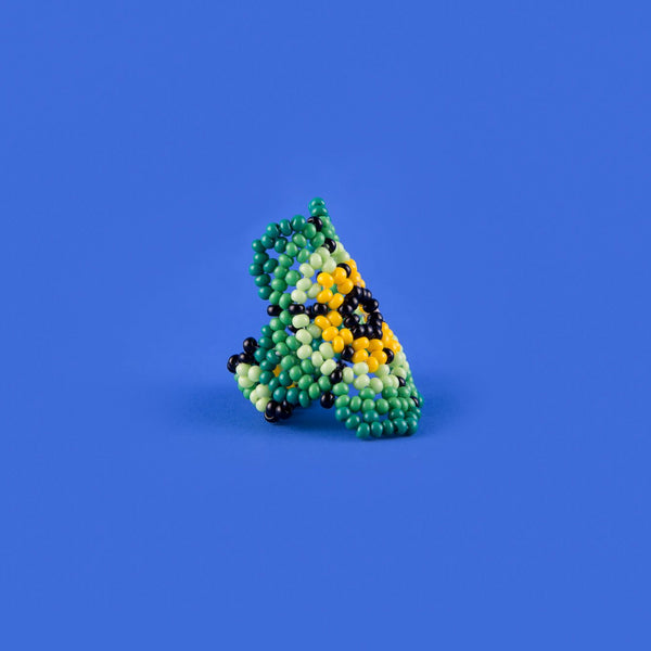 Green flower earring