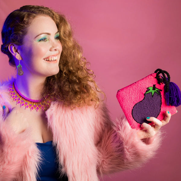 Pink Eggplant Purse