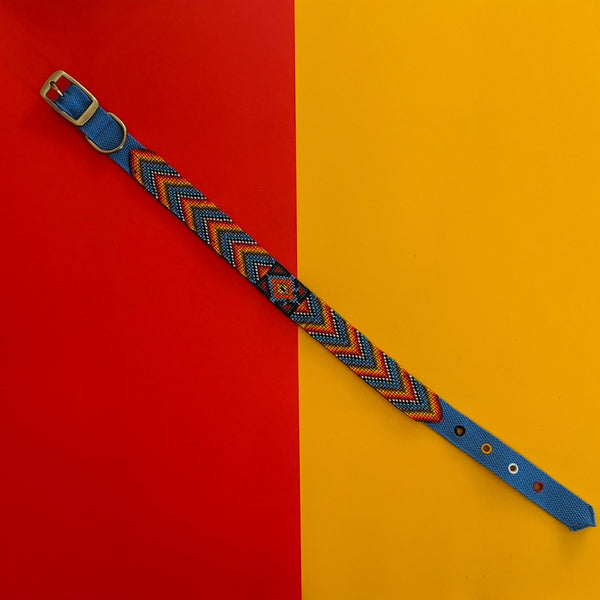 Campoalegre Blue Beaded Dog Collar