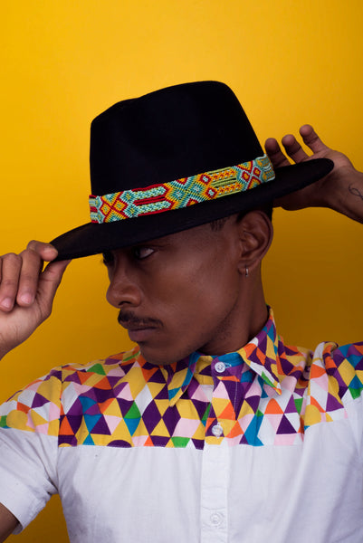 Rainbow Weaved Hat Belt